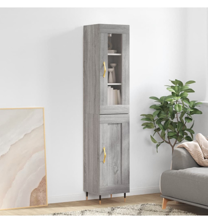 Buffet haut Sonoma gris 34,5x34x180 cm Bois d'ingénierie | Mobilier & Déco