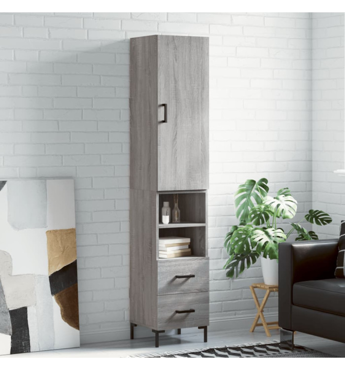 Buffet haut Sonoma gris 34,5x34x180 cm Bois d'ingénierie | Mobilier & Déco