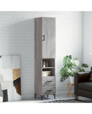 Buffet haut Sonoma gris 34,5x34x180 cm Bois d'ingénierie | Mobilier & Déco