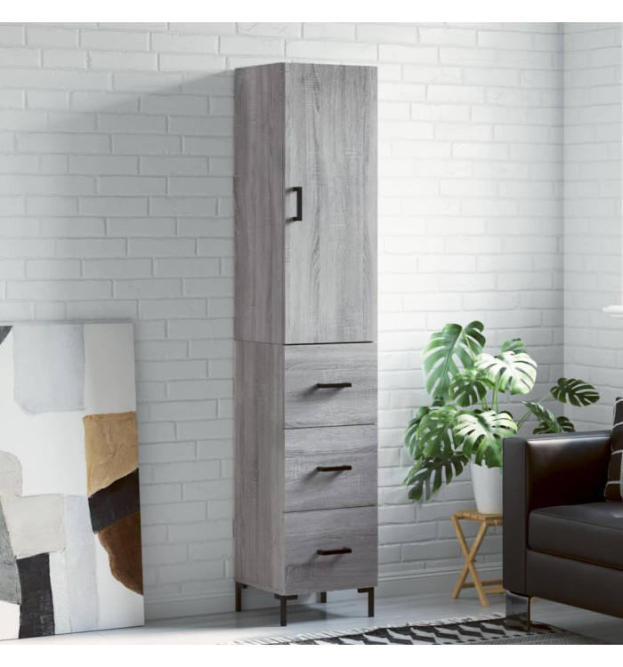 Buffet haut Sonoma gris 34,5x34x180 cm Bois d'ingénierie | Mobilier & Déco