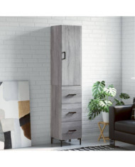 Buffet haut Sonoma gris 34,5x34x180 cm Bois d'ingénierie | Mobilier & Déco