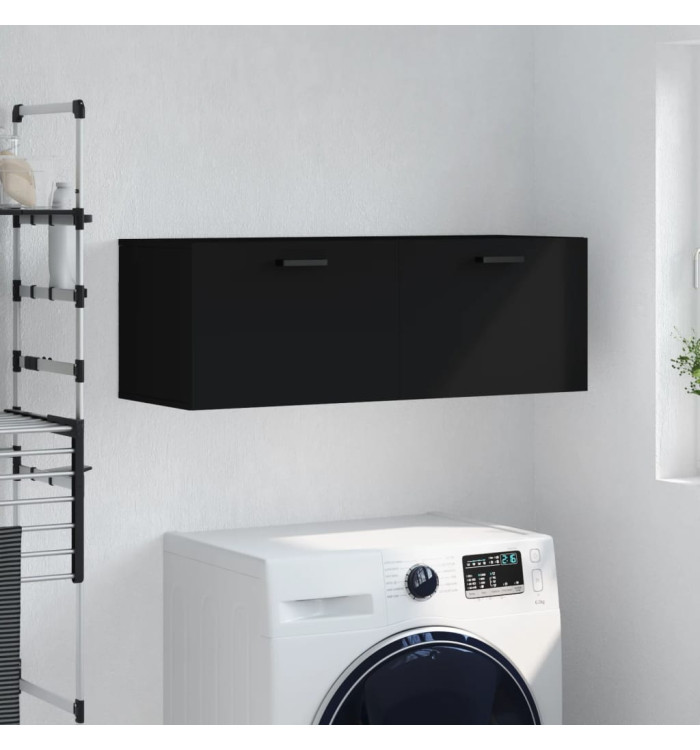 Armoire murale noir 100x36,5x35 cm bois d'ingénierie | Mobilier & Déco