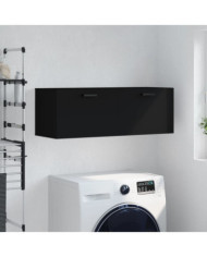 Armoire murale noir 100x36,5x35 cm bois d'ingénierie | Mobilier & Déco
