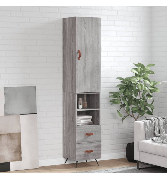Buffet haut Sonoma gris 34,5x34x180 cm Bois d'ingénierie | Mobilier & Déco