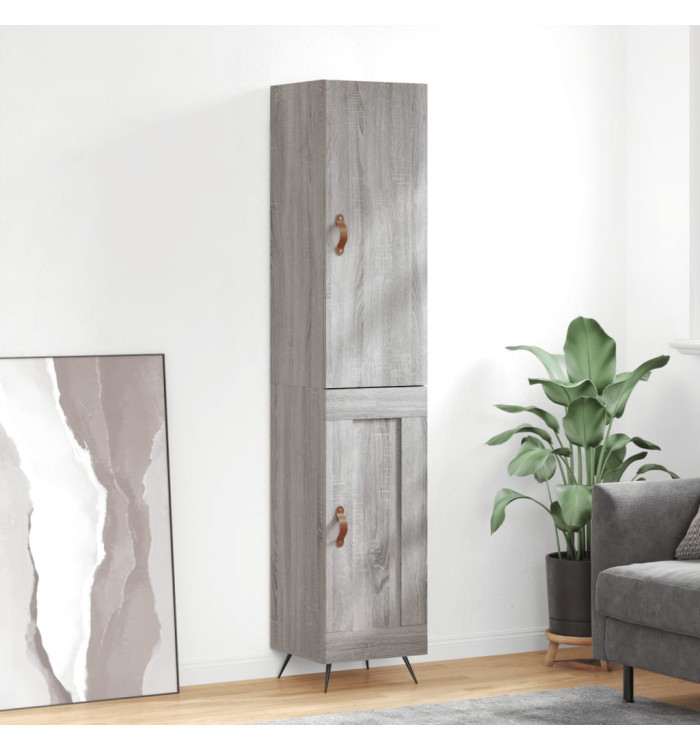 Buffet haut Sonoma gris 34,5x34x180 cm Bois d'ingénierie | Mobilier & Déco
