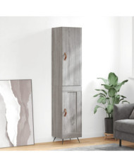 Buffet haut Sonoma gris 34,5x34x180 cm Bois d'ingénierie | Mobilier & Déco