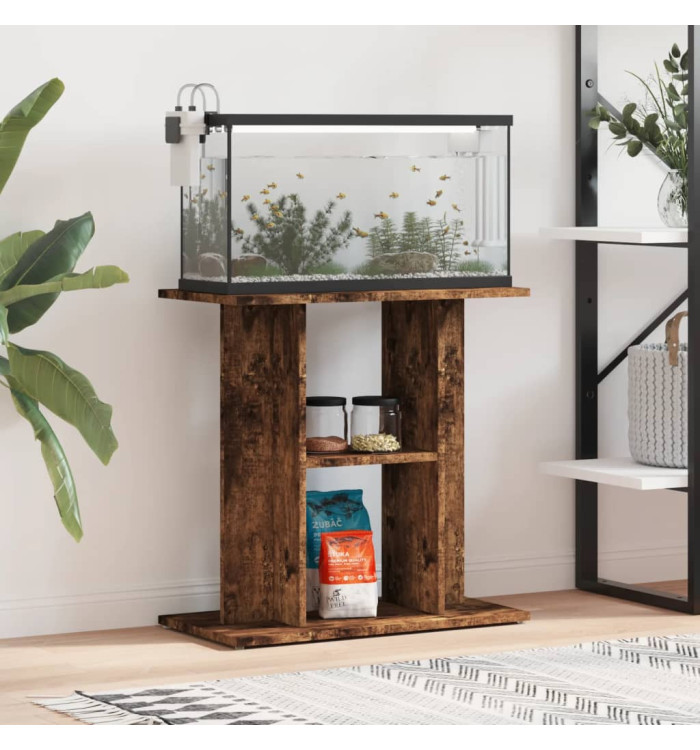 Support pour aquarium chêne fumé 60x30x60 cm bois d'ingénierie | Mobilier & Déco