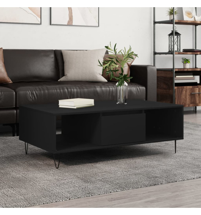 Table basse noir 104x60x35 cm bois d'ingénierie | Mobilier & Déco