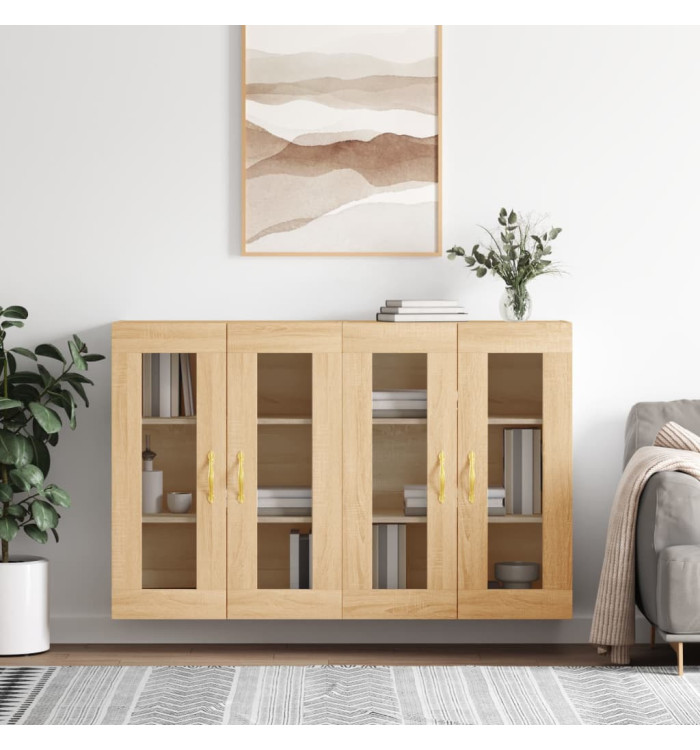 Armoires murales 2 pcs chêne sonoma bois d'ingénierie | Mobilier & Déco