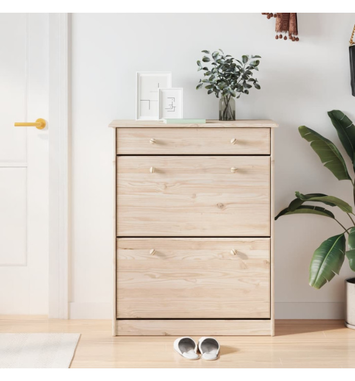 Armoire à chaussures ALTA 77x35x96 cm bois massif de pin | Mobilier & Déco