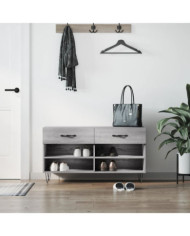 Banc à chaussures sonoma gris 102x35x55 cm bois d'ingénierie | Mobilier & Déco