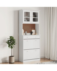 Buffet ALTA blanc 77x35x188 cm bois massif de pin | Mobilier & Déco