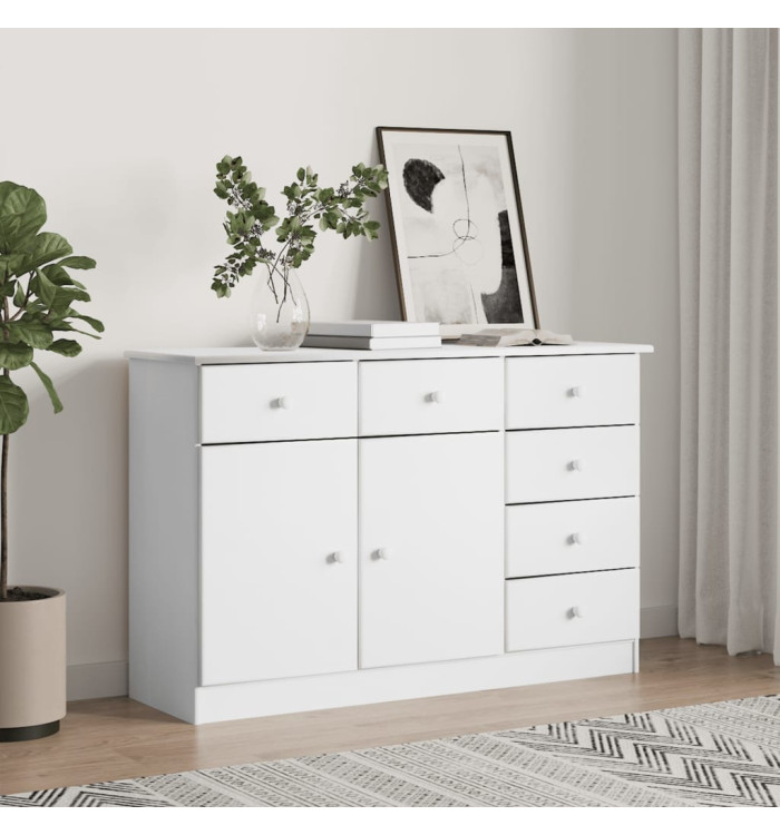 Buffet ALTA blanc 112x35x73 cm bois massif de pin | Mobilier & Déco