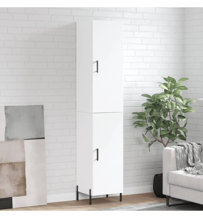 Buffet haut Blanc 34,5x34x180 cm Bois d'ingénierie | Mobilier & Déco