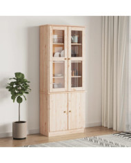 Vitrine en verre ALTA 77x35x186,5 cm bois de pin massif | Mobilier & Déco