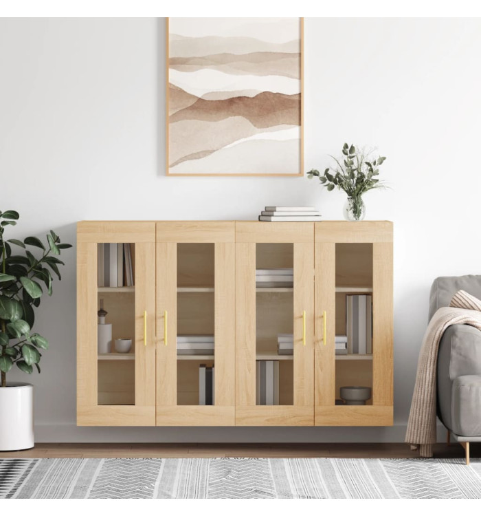 Armoires murales 2 pcs chêne sonoma bois d'ingénierie | Mobilier & Déco