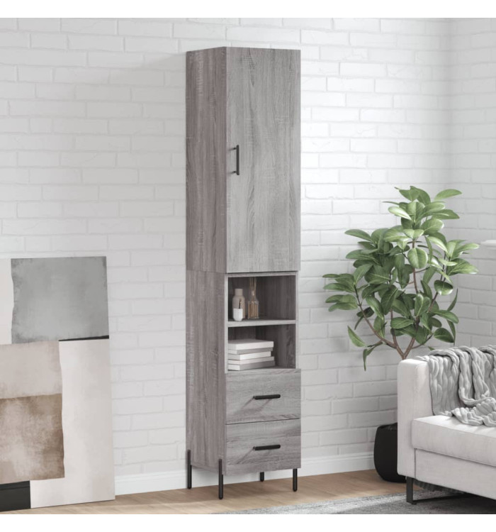 Buffet haut Sonoma gris 34,5x34x180 cm Bois d'ingénierie | Mobilier & Déco