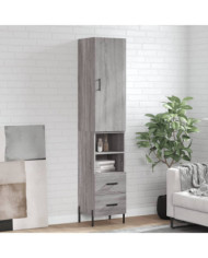 Buffet haut Sonoma gris 34,5x34x180 cm Bois d'ingénierie | Mobilier & Déco