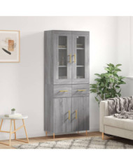 Buffet haut Sonoma gris 69,5x34x180 cm Bois d'ingénierie | Mobilier & Déco