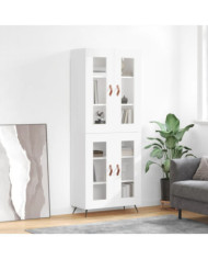 Buffet haut Blanc 69,5x34x180 cm Bois d'ingénierie | Mobilier & Déco