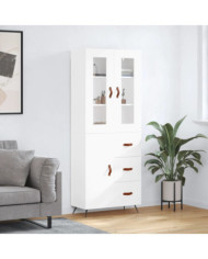 Buffet haut Blanc 69,5x34x180 cm Bois d'ingénierie | Mobilier & Déco