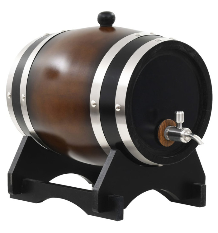 Tonneau à vin avec robinet Pin massif 6 L | Mobilier & Déco