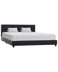 Cadre de lit sans matelas noir similicuir 120x200 cm | Mobilier & Déco