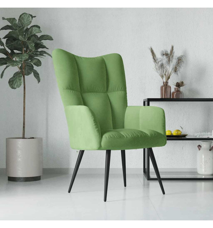 Chaise de relaxation Vert clair Velours | Mobilier & Déco