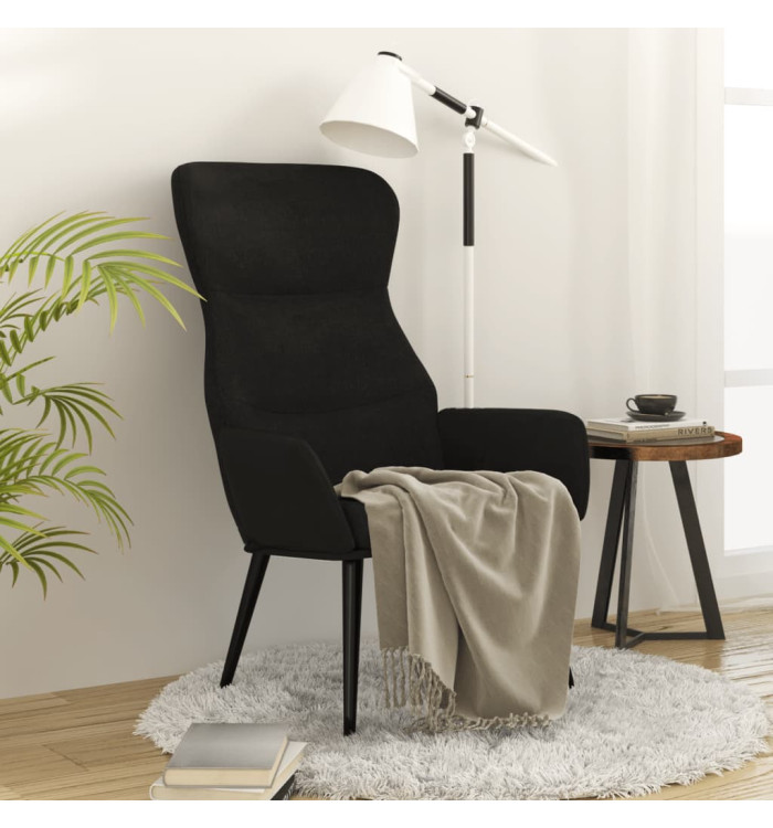 Chaise de relaxation Noir Tissu | Mobilier & Déco