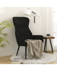 Chaise de relaxation Noir Tissu | Mobilier & Déco