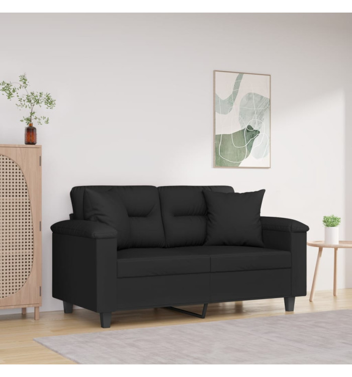 Coussins décoratifs lot de 2 Noir 40x40 cm Tissu microfibre | Mobilier & Déco