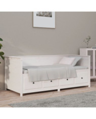 Lit de jour sans matelas blanc 100x200 cm bois de pin massif | Mobilier & Déco