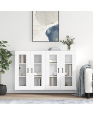 Armoires murales 2 pcs blanc bois d'ingénierie | Mobilier & Déco