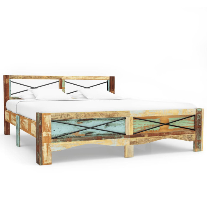 Cadre de lit Bois de récupération massif 140 x 200 cm | Mobilier & Déco