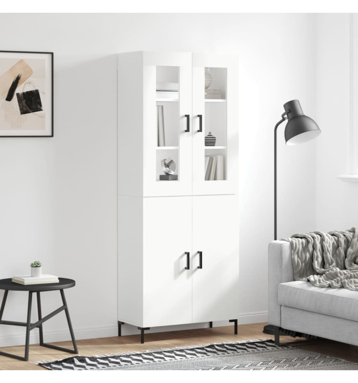 Buffet haut Blanc 69,5x34x180 cm Bois d'ingénierie | Mobilier & Déco