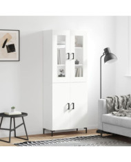 Buffet haut Blanc 69,5x34x180 cm Bois d'ingénierie | Mobilier & Déco