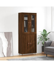 Buffet haut Chêne marron 69,5x34x180 cm Bois d'ingénierie | Mobilier & Déco