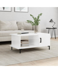 Table basse Blanc brillant 90x50x40 cm Bois d'ingénierie | Mobilier & Déco