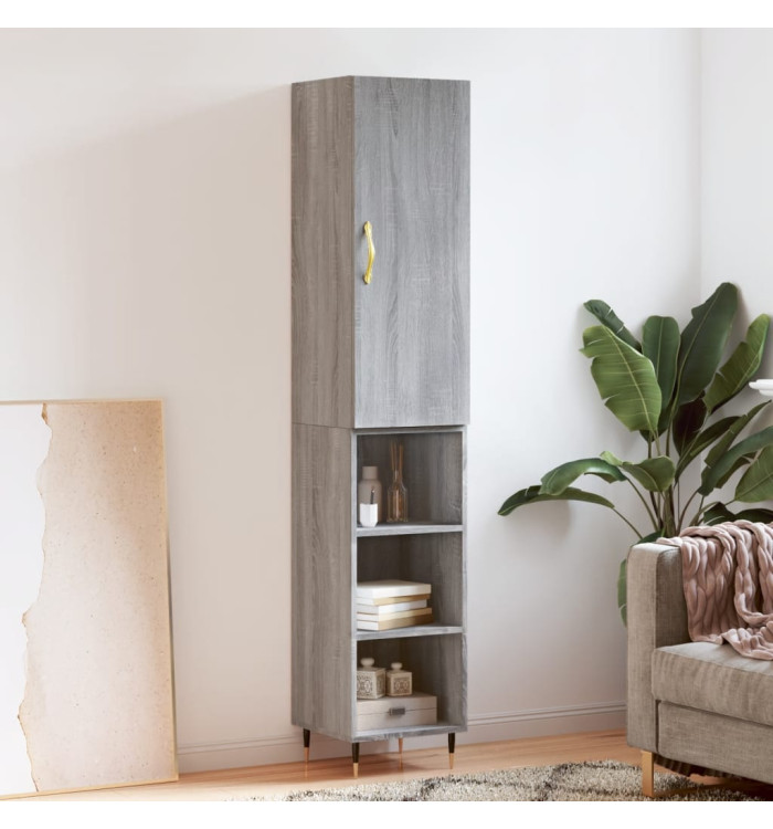 Buffet haut Sonoma gris 34,5x34x180 cm Bois d'ingénierie | Mobilier & Déco