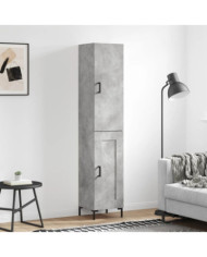 Buffet haut Gris béton 34,5x34x180 cm Bois d'ingénierie | Mobilier & Déco