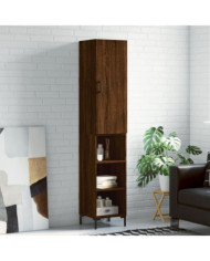 Buffet haut Chêne marron 34,5x34x180 cm Bois d'ingénierie | Mobilier & Déco