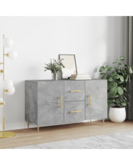 Buffet gris béton 100x36x60 cm bois d'ingénierie | Mobilier & Déco