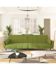 Canapé-lit à 2 places avec deux oreillers Vert clair Velours | Mobilier & Déco