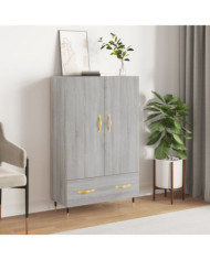 Buffet haut sonoma gris 69,5x31x115 cm bois d'ingénierie | Mobilier & Déco