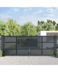 Portail de jardin anthracite 400x150 cm acier | Mobilier & Déco
