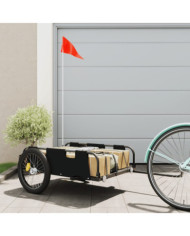 Remorque de vélo noir tissu oxford et fer | Mobilier & Déco