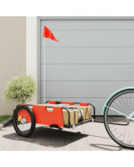 Remorque de vélo orange tissu oxford et fer | Mobilier & Déco