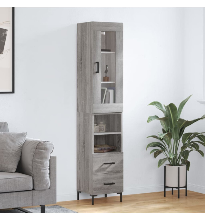 Buffet haut Sonoma gris 34,5x34x180 cm Bois d'ingénierie | Mobilier & Déco