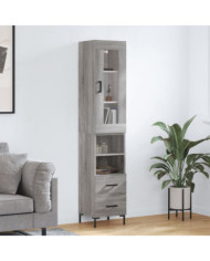 Buffet haut Sonoma gris 34,5x34x180 cm Bois d'ingénierie | Mobilier & Déco