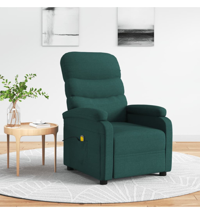 Fauteuil de massage Vert foncé Tissu | Mobilier & Déco